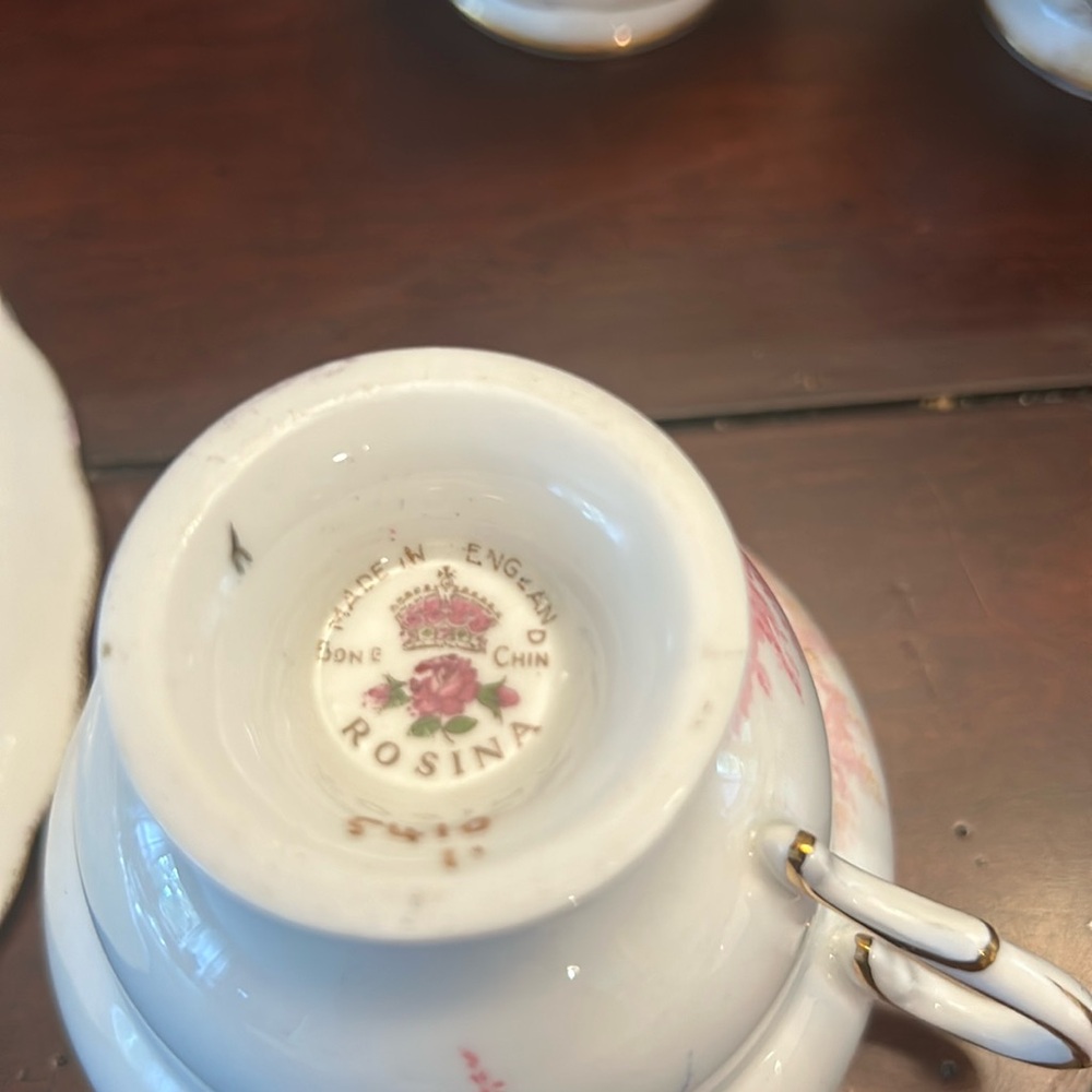 Vintage Queen’s Rosina England Apple Blossom Floral  Bone China Teacup & Saucer